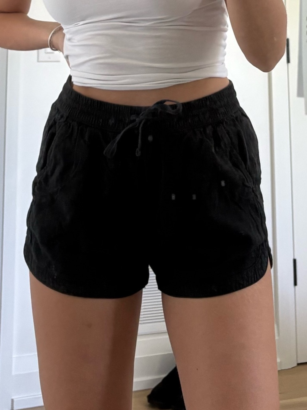 Hollister Black Drawstring Casual Shorts